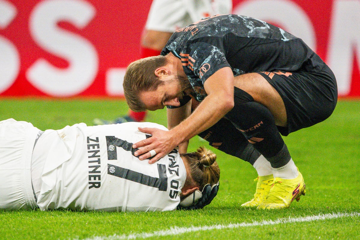 Bayern Munich’s Harry Kane accused by Mainz goalkeeper Robin Zentner of intentionally causing injury