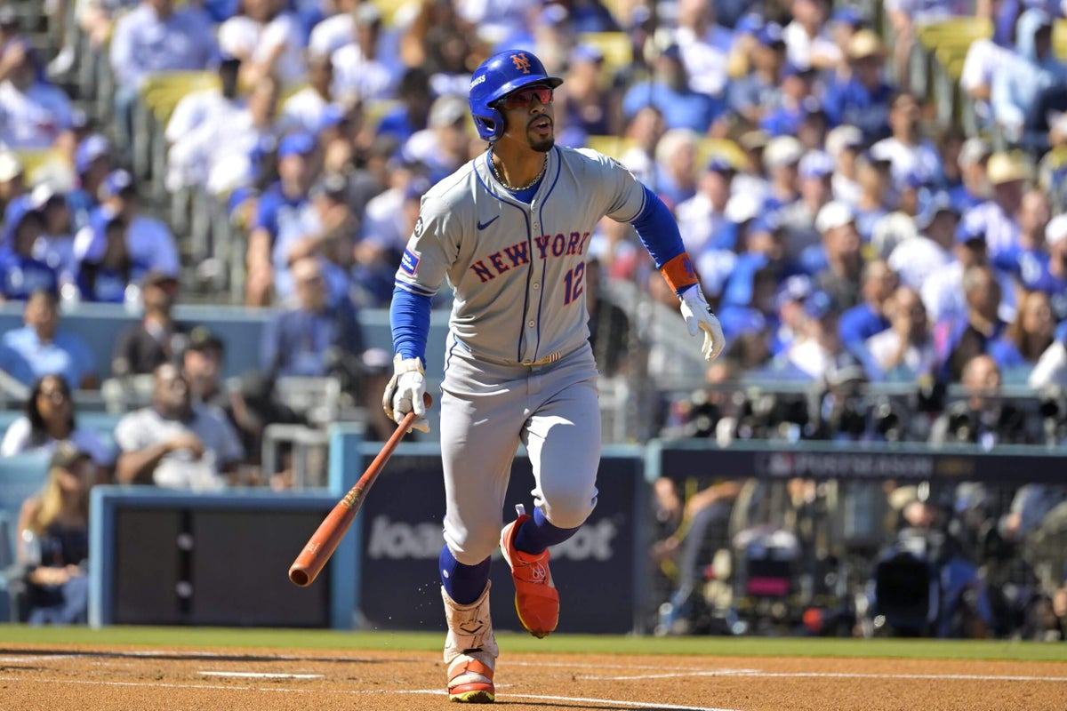 Francisco Lindor’s home run snaps Dodgers’ scoreless streak at record-tying 33 innings