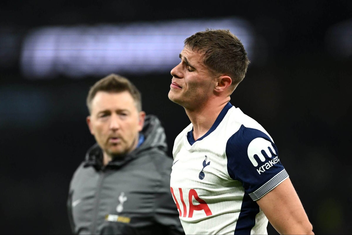 Tottenham’s Micky van de Ven out until after international break with hamstring injury