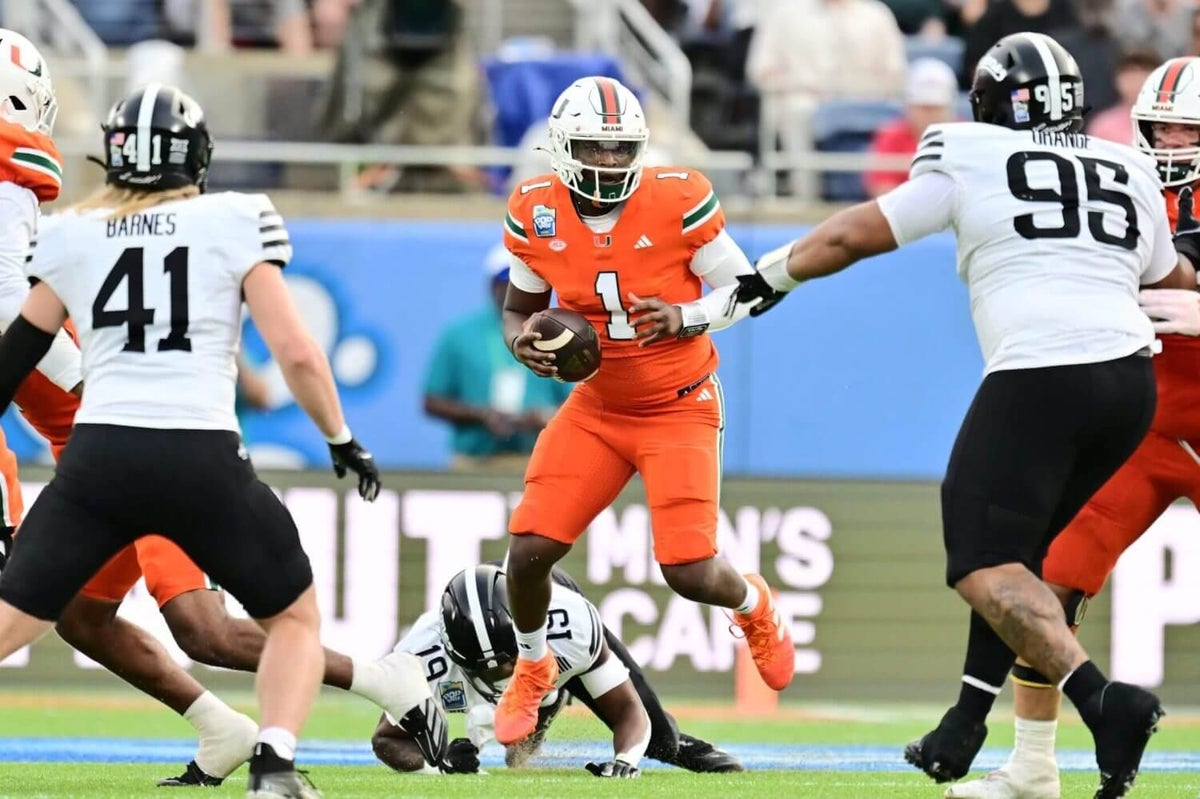 Cam Ward sets D-I TD pass record but sits after halftime as Miami blows lead in Pop-Tarts Bowl