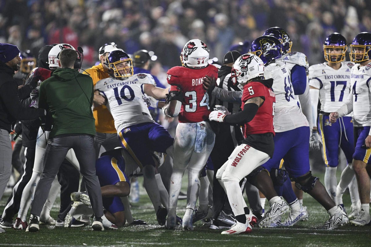 Eight players ejected in ECU-NC State’s Military Bowl game after brawl leaves official bleeding