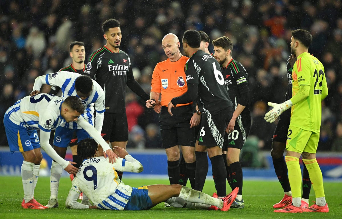 Anthony Taylor right to award Brighton penalty for William Saliba head collision, says Howard Webb