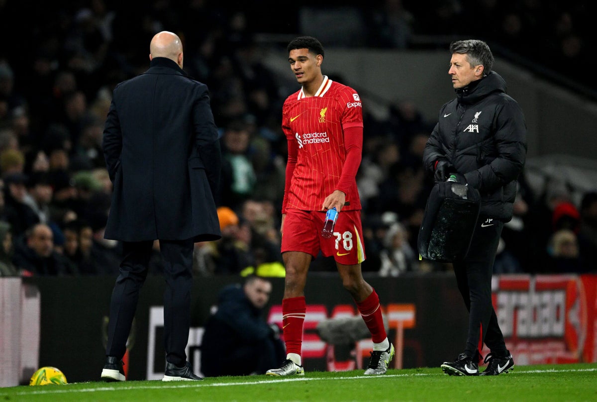 Liverpool’s Jarell Quansah substituted off in loss to Tottenham due to illness – Arne Slot